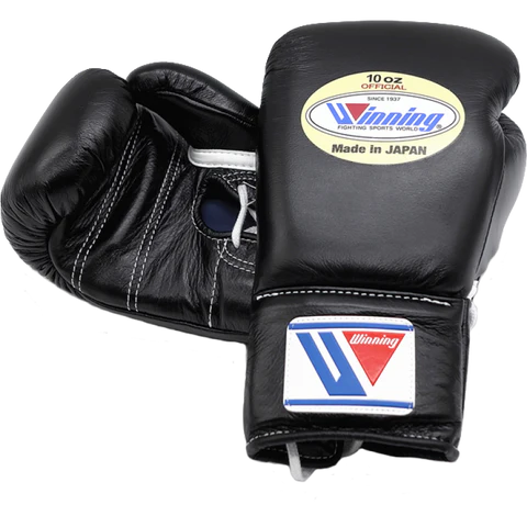Winning Lace-up Boxing Gloves - Black
