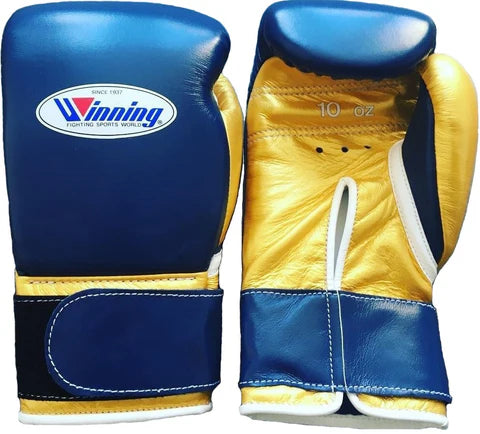 Winning Velcro Boxing Gloves - Navy · Gold