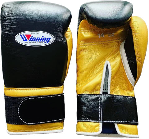 Winning Velcro Boxing Gloves - Black · Gold