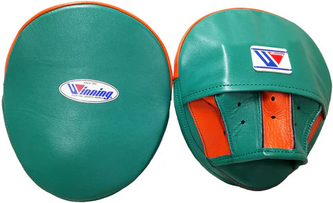 Winning Oval Curved Punch Mitts - Green · Orange
