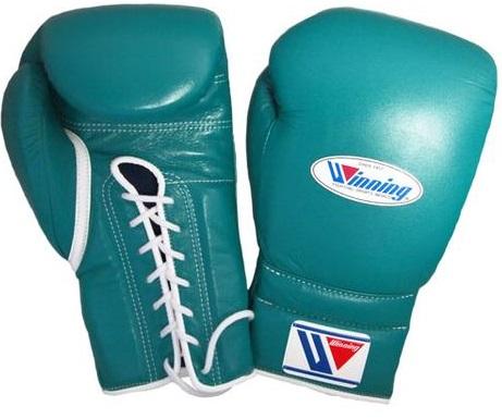Winning Lace-up Boxing Gloves - Green