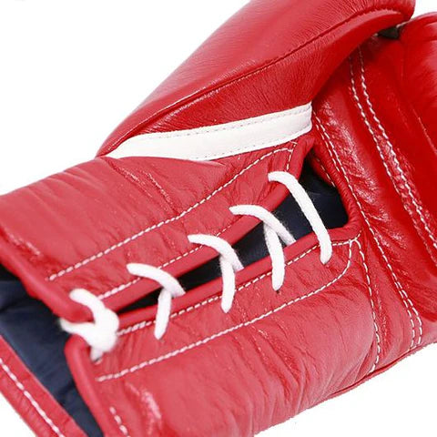Winning Lace-up Boxing Gloves - Red