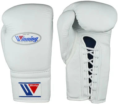 Winning Lace-up Boxing Gloves - White