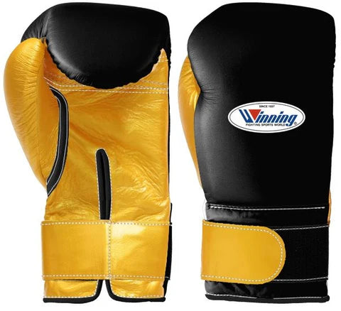 Winning Velcro Boxing Gloves - Black · Gold