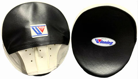 Winning Oval Curved Punch Mitts - Black · White