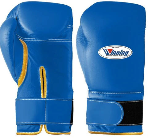 Winning Velcro Boxing Gloves - Blue · Gold