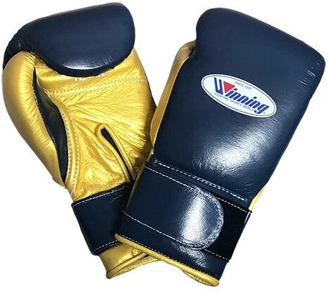 Winning Velcro Boxing Gloves - Navy · Gold