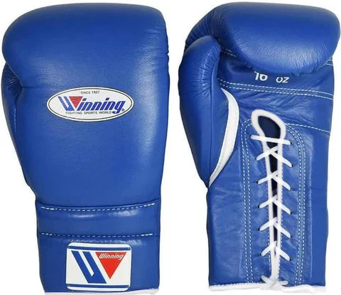 Winning Lace-up Boxing Gloves - Blue