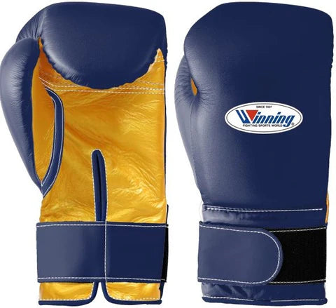 Winning Velcro Boxing Gloves - Navy · Gold