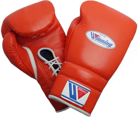 Winning Lace-up Boxing Gloves - Orange