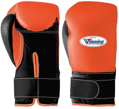 Winning Velcro Boxing Gloves - Orange · Black