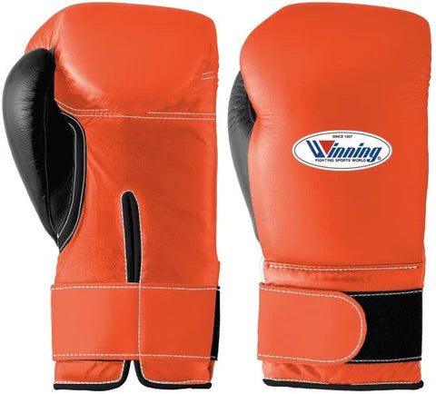 Winning Velcro Boxing Gloves - Orange · Black