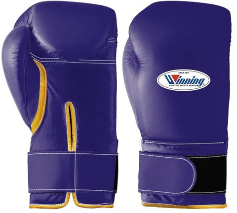 Winning Velcro Boxing Gloves - Purple · Gold