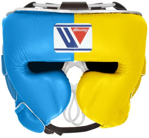 Winning Cheek Protector Headgear - Sky Blue · Yellow
