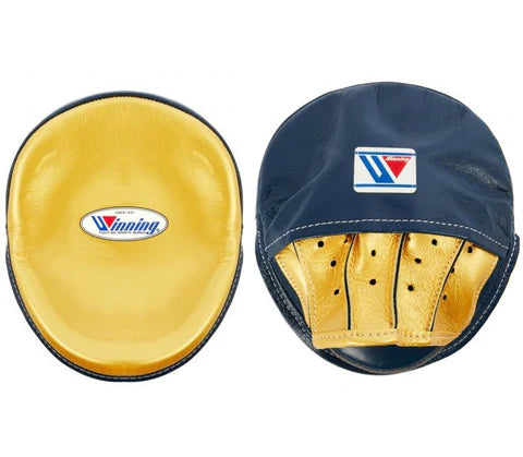 Winning Oval Curved Punch Mitts - Gold · Navy